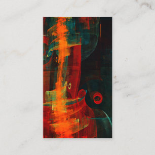 Vatten Orange Red Blue Modern Abstrakt Art Mönster Visitkort