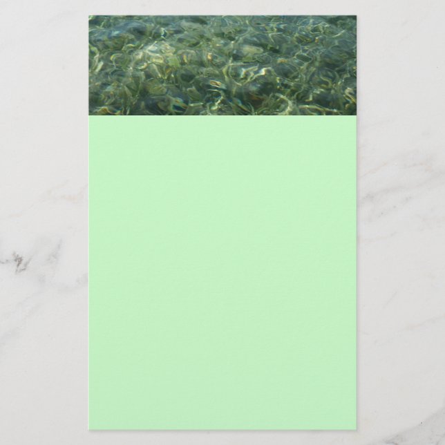 Vatten över Sea Grass I Karibiska naturen Brevpapper (Framsida)