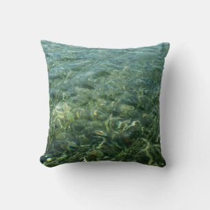 Vatten över Sea Grass I Karibiska naturen Kudde