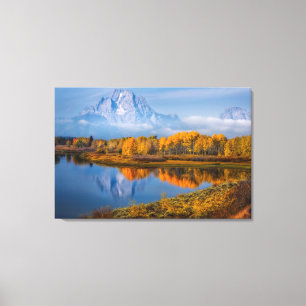 Vatten Oxbow Bend Jackson Wyoming Canvastryck