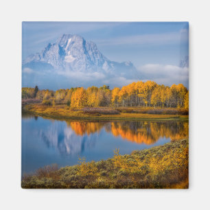 Vatten Oxbow Bend Jackson Wyoming Magnet