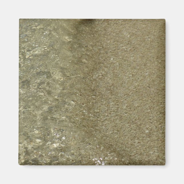 Vatten på Abstrakten Beach II Natur Fotografi Magnet (Framsidan)
