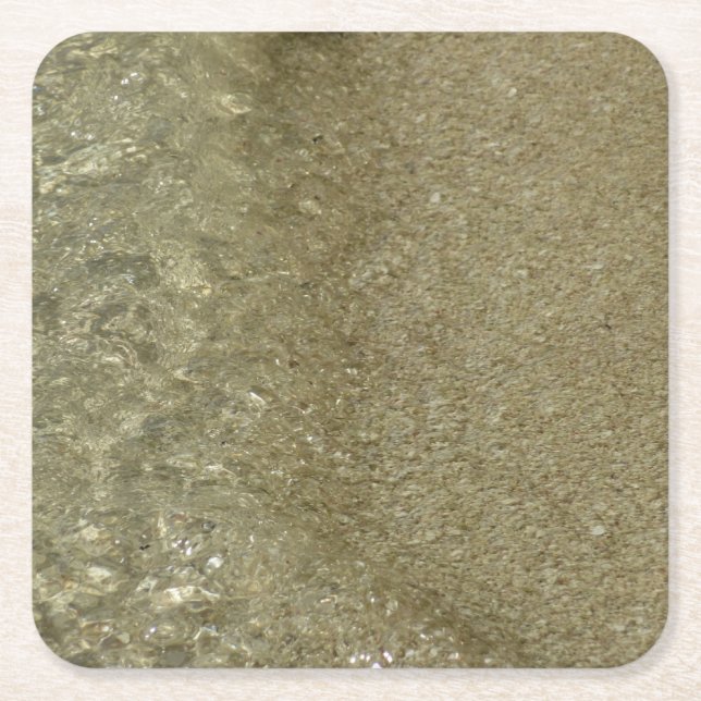 Vatten på Abstrakten Beach II Natur Fotografi Underlägg Papper Kvadrat (Framsidan)