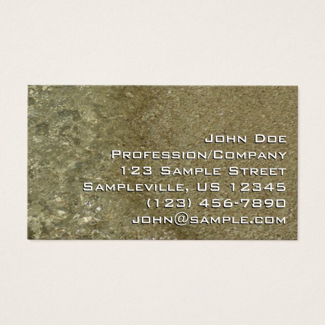 Vatten på Abstrakten Beach II Natur Fotografi Visitkort (Framsidan)