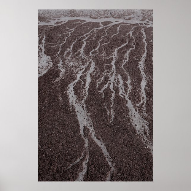 Vatten på sand vid kusten poster (Framsidan)