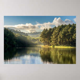 Vatten Pang Oung Sjö & Gräs Forest Thailand Poster