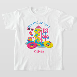 Vatten park Birthday Girl shirt Bassäng Party T