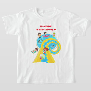 Vatten Park Sommaren Bassäng Waterglidbanan Födels T Shirt