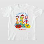 Vatten-parken Birthday-skjorta Bassäng Party T Shirt<br><div class="desc">Firar födelsedag med denna speciella t-shirt,  speciell och personlig design</div>