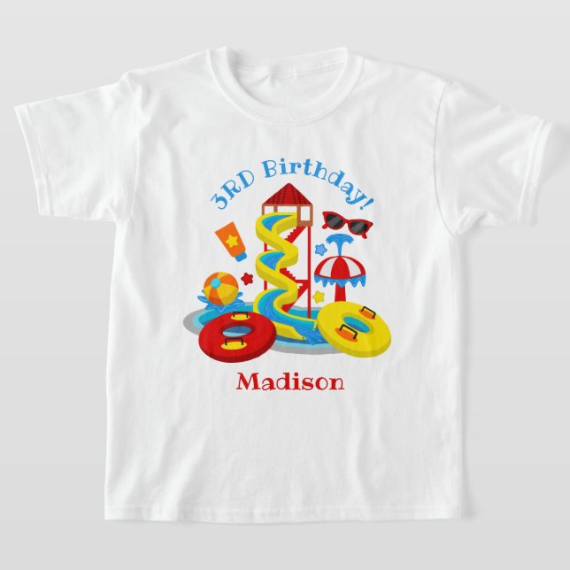 Vatten-parken Birthday-skjorta Bassäng Party T Shirt (Laydown)