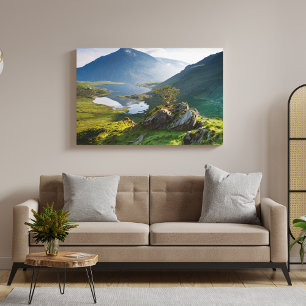 Vatten   Pen yr Ole Wen Sjö Idwal Snowdonia Park Canvastryck