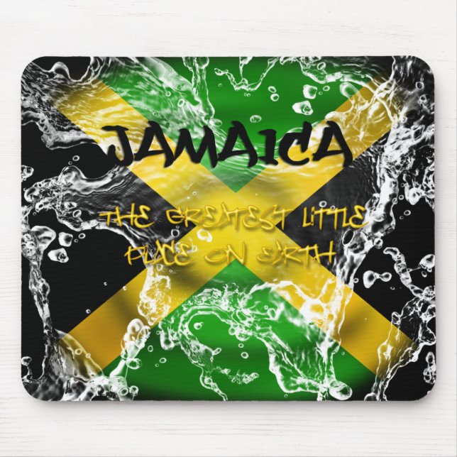 Vatten plaskad Jamaica flagga Mousepad Musmatta (Framsidan)