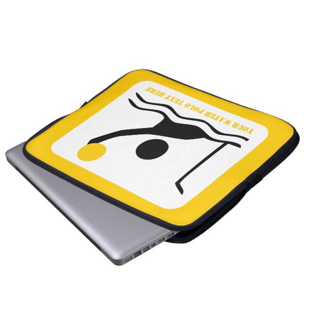 Vatten polo-anpassningsbar, svart silhuette laptop sleeve (Framre botten)