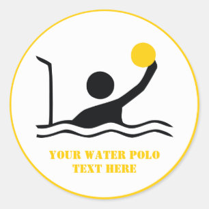Vatten polo-anpassningsbar, svart silhuette runt klistermärke