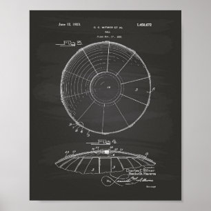 Vatten Polo Boll 1923 Patent Art Chalkboard Poster