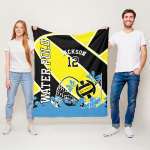 Vatten Polo 🤽 🏼 Direktsport i Gult, svartvitt Fleecefilt