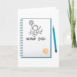 Vatten Polo Doodle Sketch Hand Drawn Vatten sport Kort