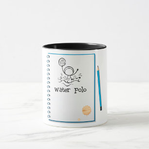 Vatten Polo Doodle Sketch Hand Drawn Vatten sport Mugg