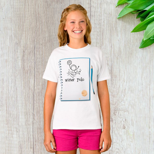 Vatten Polo Doodle Sketch Hand Drawn Vatten sport T Shirt (Skapare uppladdad)