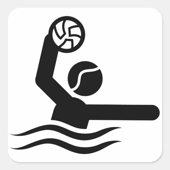 Vatten Polo Fyrkantigt Klistermärke (Framsida)