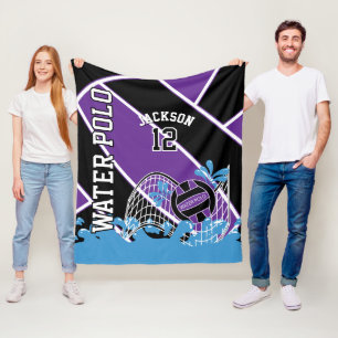 Vatten Polo 🤽 idrott ♀️ Lila, svartvitt Fleecefilt
