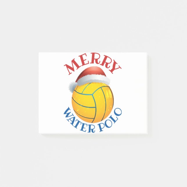 Vatten Polo-julen Boll med Santa Hat Post-it Block (Framsida)