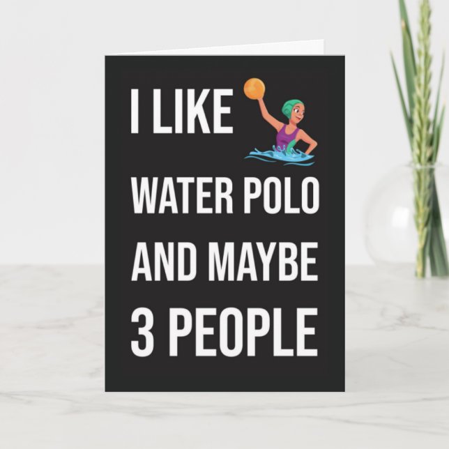 Vatten Polo-julprydnader Spelare Julafton Sports Kort (Framsida)