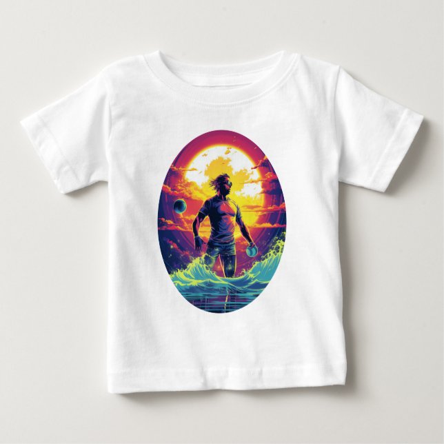 Vatten Polo Player Colorful Waterpolo T Shirt (Framsida)