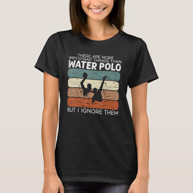 Vatten Polo Player Sports Swimming Coach Bassäng T Shirt (Framsida)