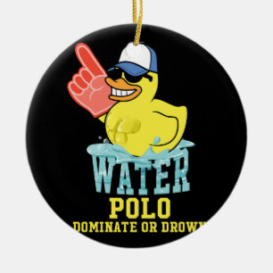 Vatten Polo Rubber Anka Dominate eller Drown on Fu Julgransprydnad Keramik