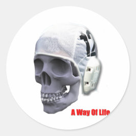 vatten-polo-skalle runt klistermärke