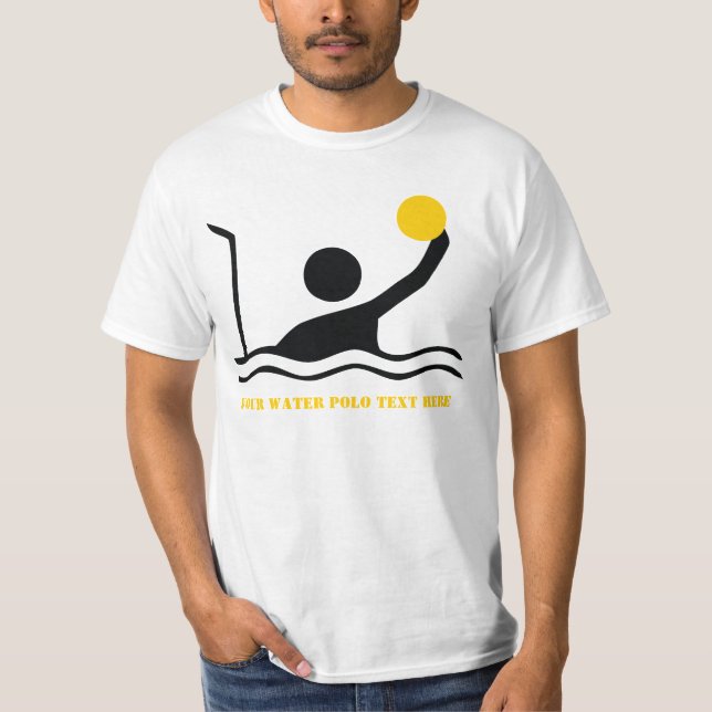 Vatten polo-spelare svartsilhouette-anpassningsbar t shirt (Framsida)
