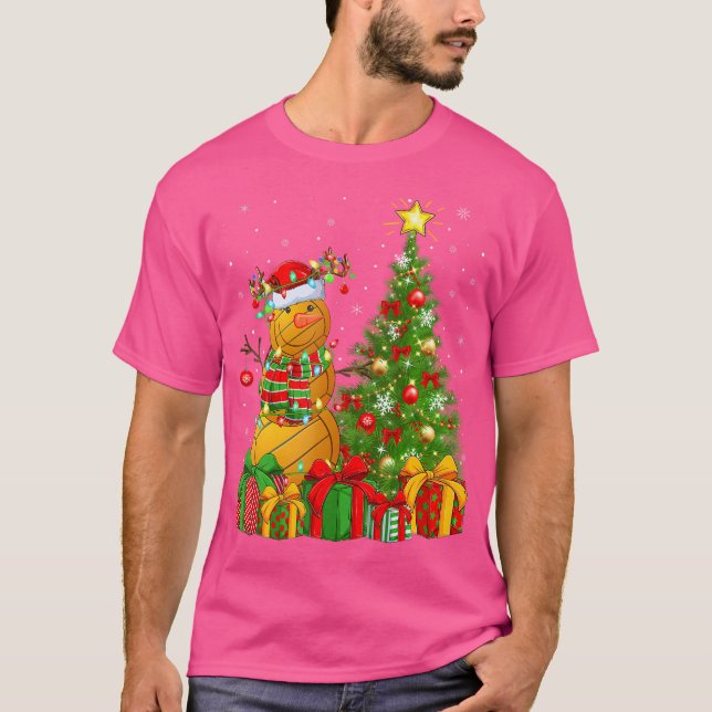 Vatten Polo Sports Julafton Träd Snögubbe Vatten P T Shirt (Framsida)