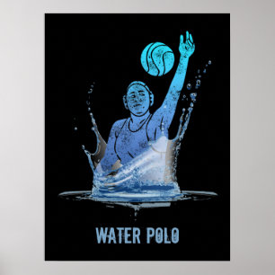 Vatten Polo vintage Sports Idrottsman med Boll Poster