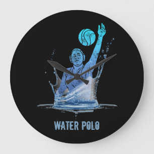 Vatten Polo vintage Sports Idrottsman med Boll Stor Klocka