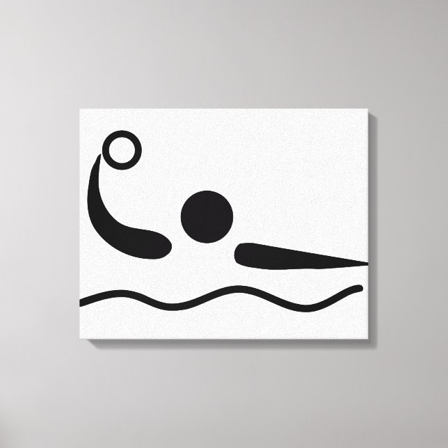Vatten Polo Waterpolo Pictogram Canvastryck (Framsida)