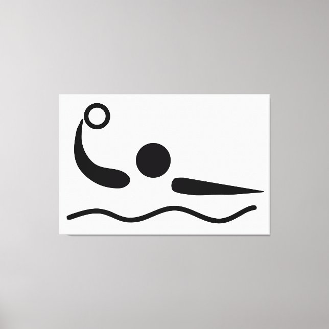 Vatten Polo Waterpolo Pictogram Canvastryck (Framsida)