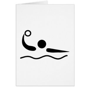 Vatten Polo Waterpolo Pictogram Hälsningskort