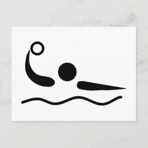 Vatten Polo Waterpolo Pictogram Vykort
