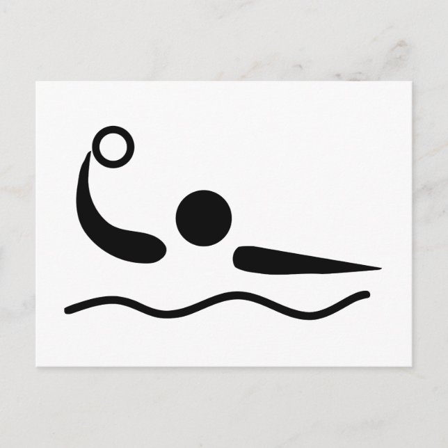 Vatten Polo Waterpolo Pictogram Vykort (Framsida)