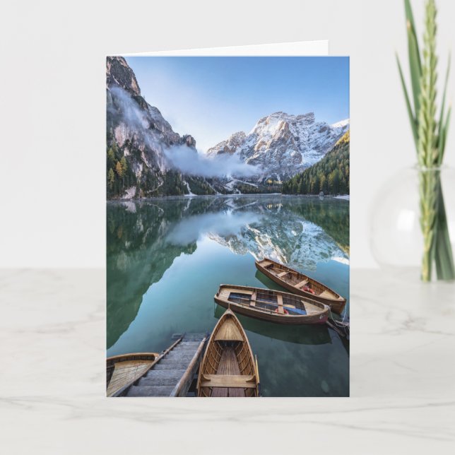 Vatten | Pragser Wildsee Dolomites Italien Kort (Framsida)