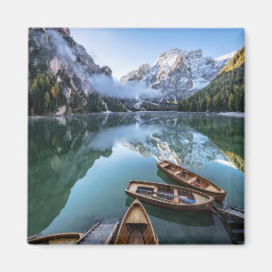 Vatten Pragser Wildsee Dolomites Italien Magnet