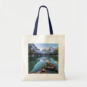 Vatten Pragser Wildsee Dolomites Italien Tygkasse