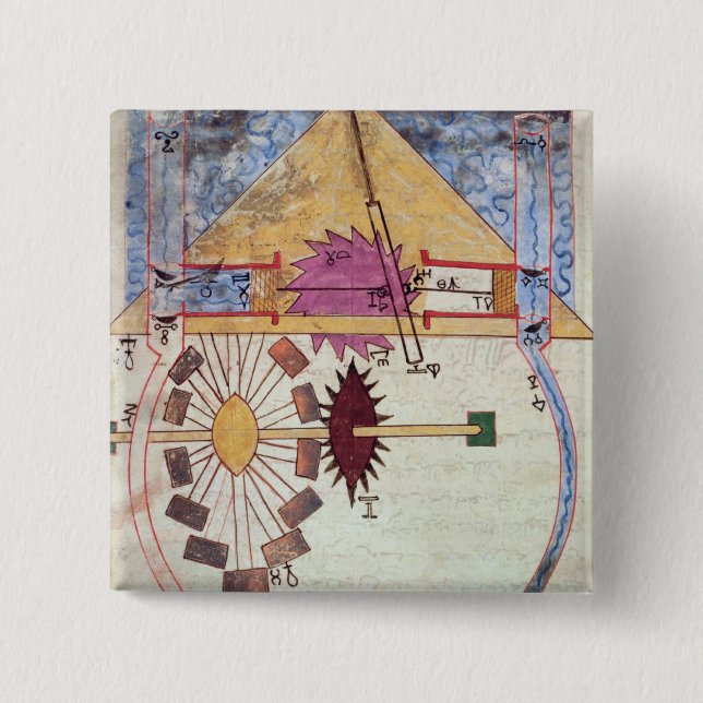 Vatten pumpar, från 'boken av kunskap av genialt knapp (Framsida)