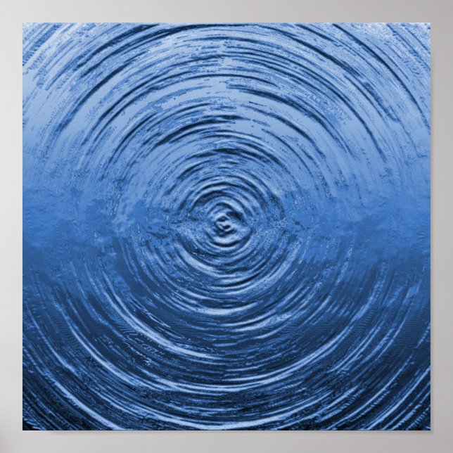 Vatten Ripple Blue Poster (Framsidan)