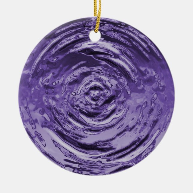 Vatten Ripple Lila Julgransprydnad Keramik (Framsidan)