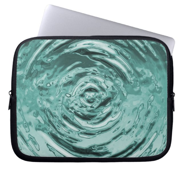 Vatten Ripple Teal Laptop Sleeve (Framsidan)