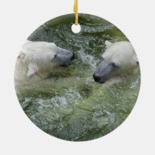 Vatten Roligt Polar Bears Julgransprydnad Keramik