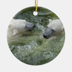 Vatten Roligt Polar Bears Julgransprydnad Keramik