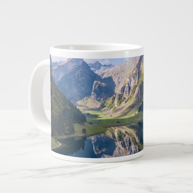 Vatten | Schweiz Sjö Alpområdet Jumbo Mugg (Framsida vänster)